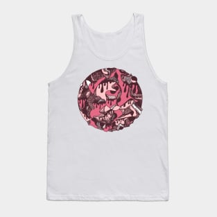 Pink and White Circle of Drip Tank Top